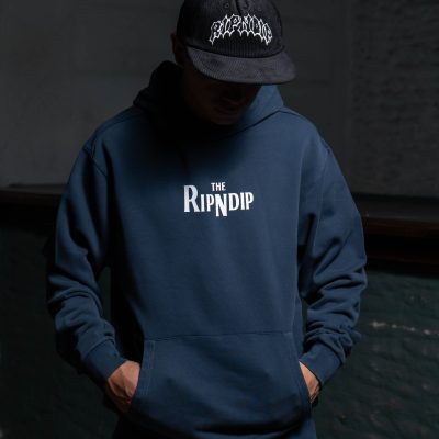 RIPNDIP SUDADERO CROSSWALK HOODIE NAVY VINTAGE WASH RNDSPR25130