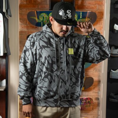Lakai Hoodie LAKAI X RIPNDIP Black Flame Zipper - Grey AHOOD26Q1-002